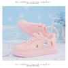 Girls' Sports Shoes New Summer White Shoes Breathable Leather Panel Shoes for Older Children Students Flat Running Shoes