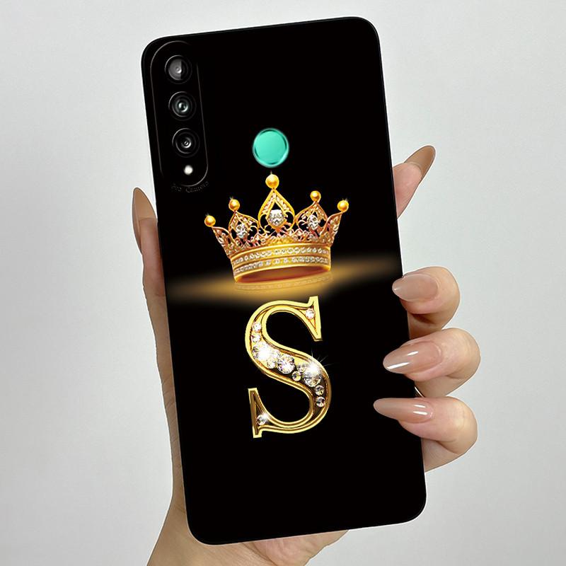 For Huawei Y7p P40 Lite E ART-L28 ART-L29 Fashion Initial Letter Couple Phone Case Y7P 2020 Soft Silicone TPU Protective Casing