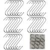 30 Pcs S Shaped Hooks, 3.5 Inch Silver Metal Hanging Hangers for Closet, Kitchen Utensils, Pots, Plants, and Bags, with PP Storage Box