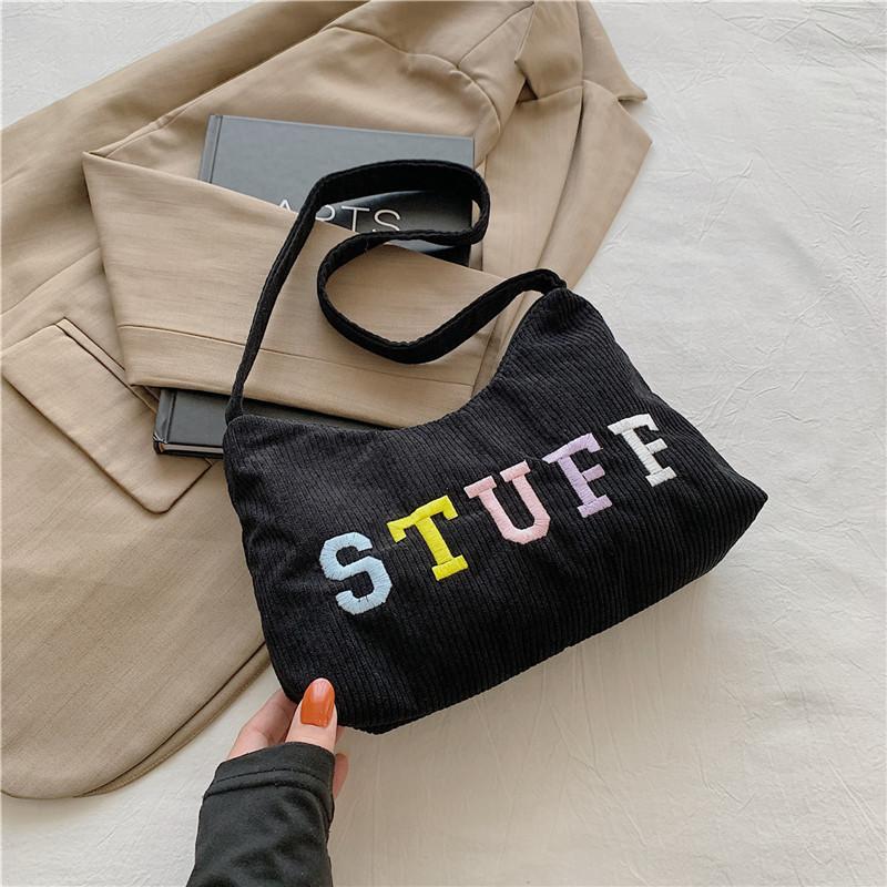 2023 New Trendy Women s Shoulder Bag Small Fresh Colorful Letter Underarm Bag Dumpling Bag Women s Bag чёрный