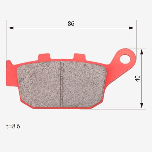 Daytona Motorcycle Brake Pad Red Pad (Semi-Metal Pad) 17) CBR250RR(17-21) VTR250(11-16) Etc. Rear 16822 Through No. 101