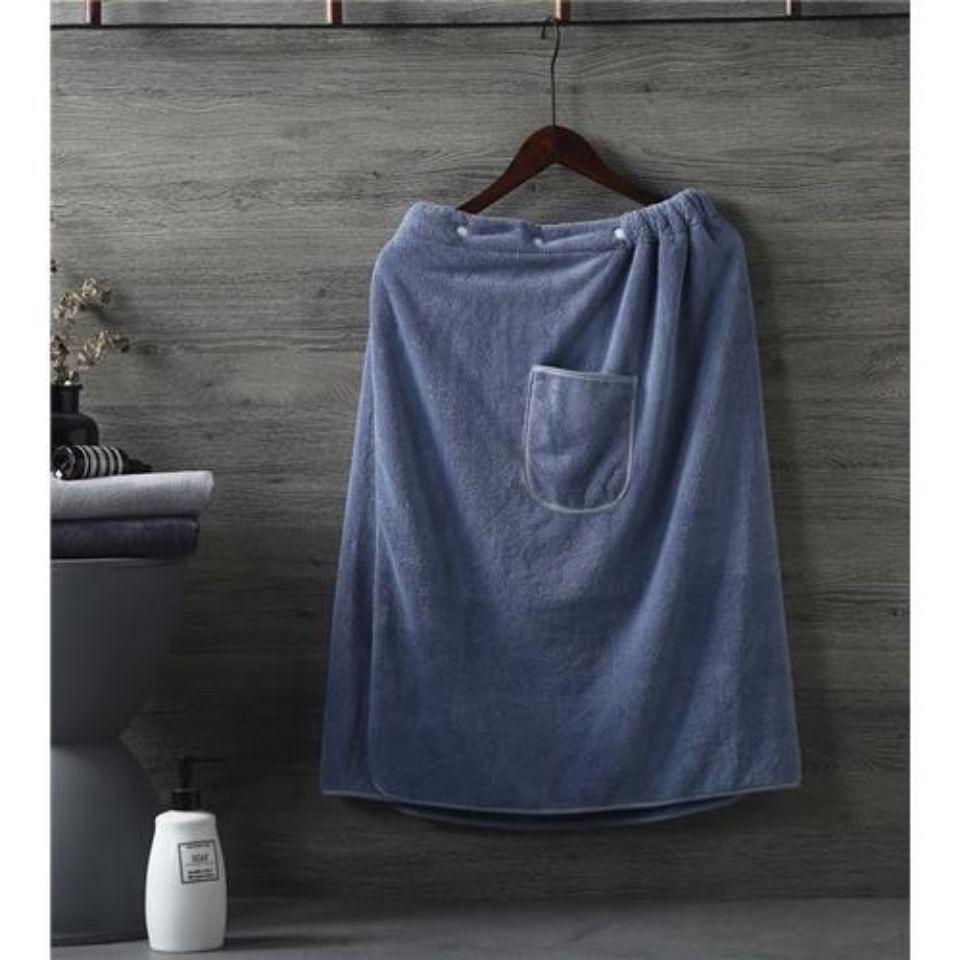 Wearable Bath Towel for Men Pure Cotton Quick Dry Absorbent Wrap Towel Lint Free Bath Skirt Home Use 50kg to 95kg