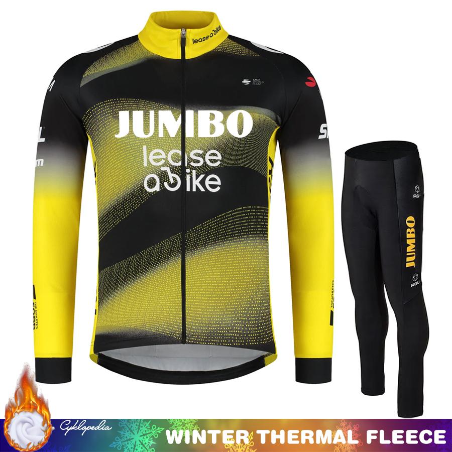 Herrcykelkläder Vinter Termisk Fleece Cykelbyxor JUMBO Man Set Tröja Kläder Cykeldräkt Herroutfit 2026 Byxor Cykel