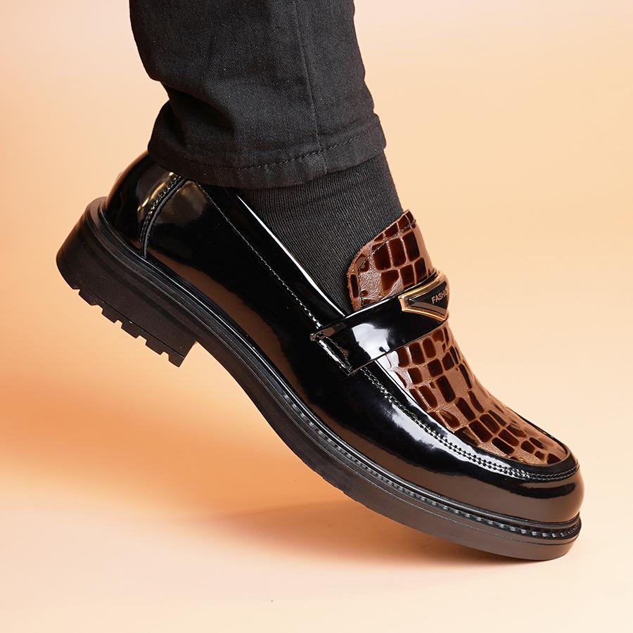 

Лоферы Мужские Нарядные Британский Стиль Мужская Обувь Новая Мода Универсальный Набор для Ног Тренд Мужская Деловая Повседневная Кожаная Обувь 44 темно-коричневого