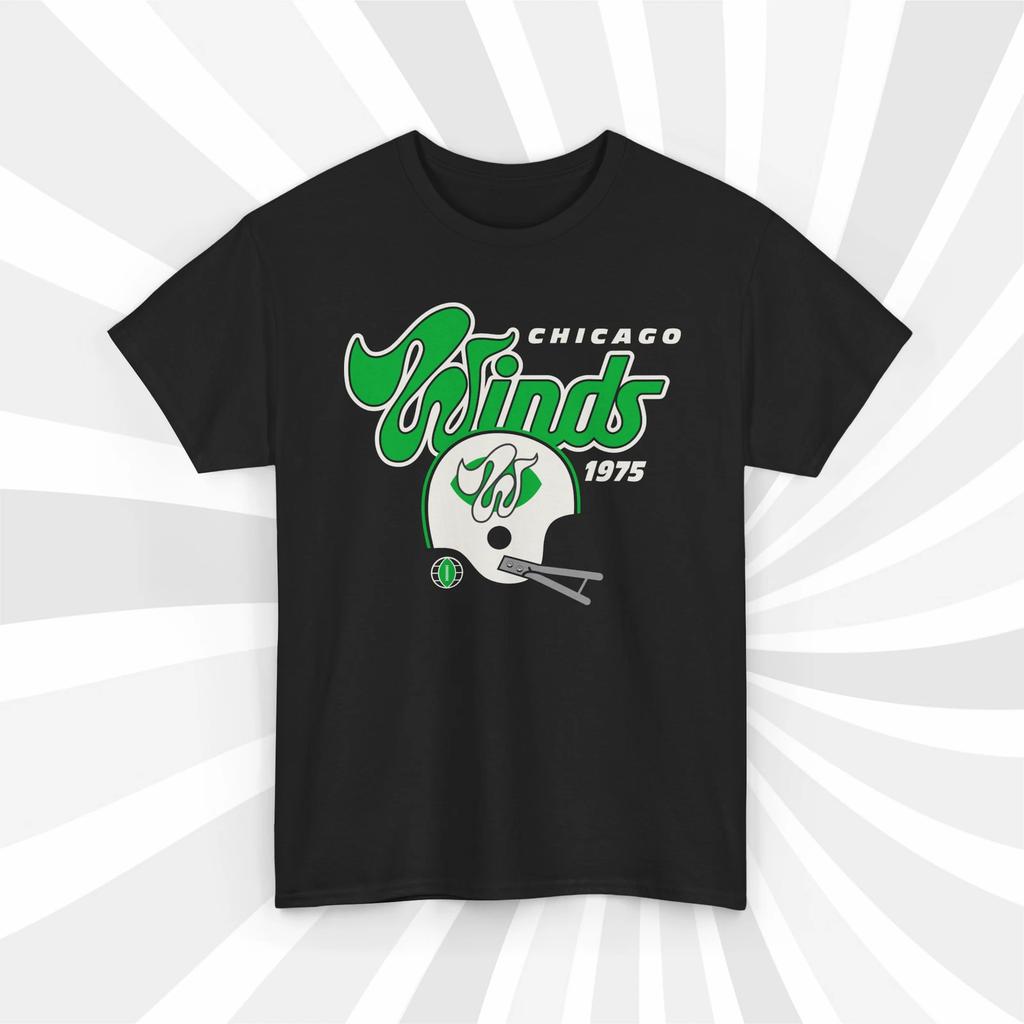 Chicago Winds 1975 WFL Vintage Football Helmet T Shirt - Bears