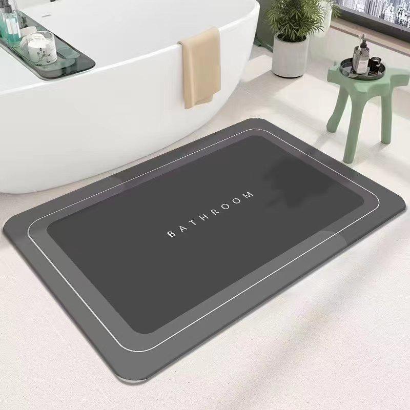 Cross Simple Anti-Slip Bathroom Floor Mat: Water-Absorbent, Wear-Resistant, Dirt-Resistant, and Easy To Clean.