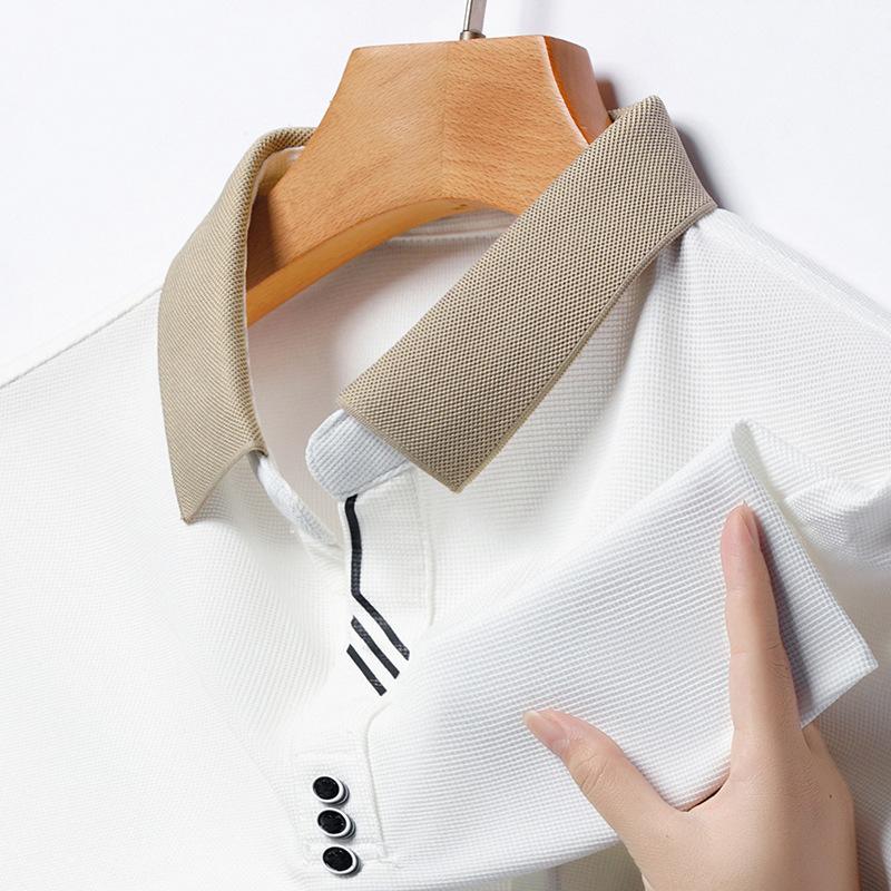 Original Men'S Short-Sleeved Polo Shirt High-End Business Casual Non-Iron Stretch Shirt