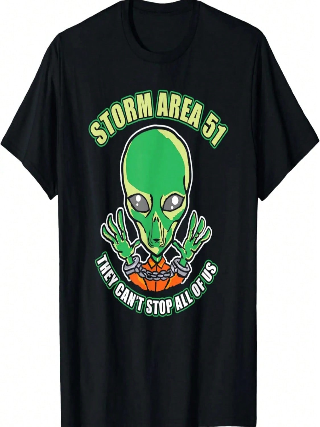 Storm Area 51 UFO Alien In Handcuffs Drawing T-Shirt S разноцветный