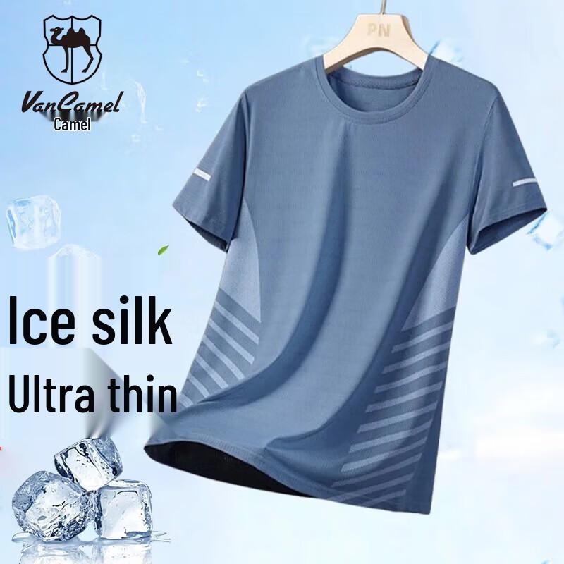 VANCAMEL Men s Quick-Dry Round Neck Short Sleeve T-Shirt L