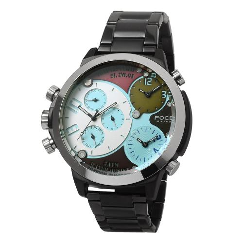 

[FOCE] FOCE 55mm Men s Big Dial Three Time Metal Watch FM7745-WP FM7745WP