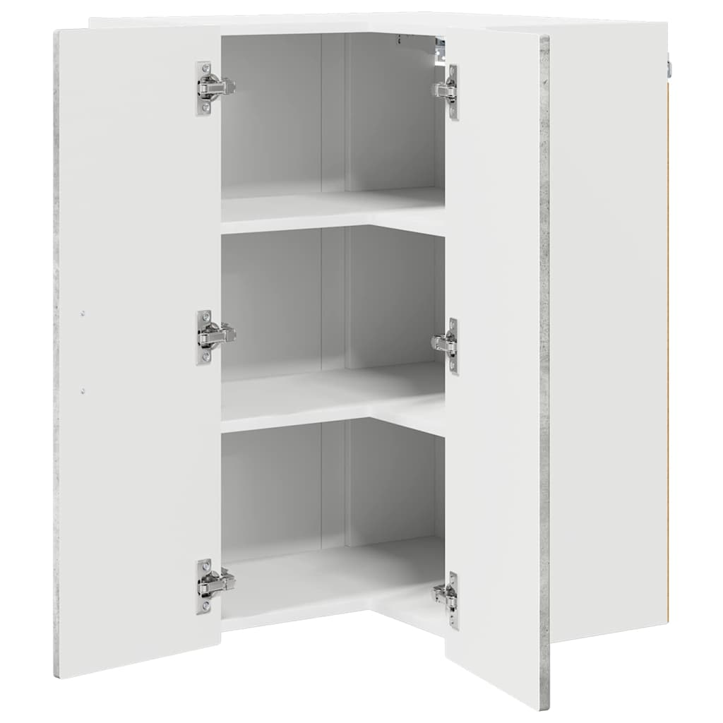 Porto Wall Mounted Corner Cabinet Concrete Grey 57 X 57 X 80 Cm Particleboard