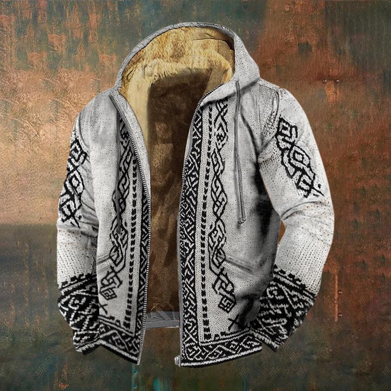 Мужская толстовка на молнии с ретро 3D цифровым принтом 3XL