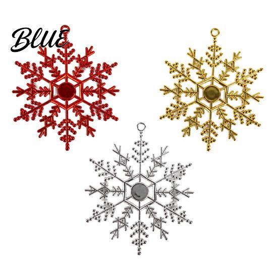 10cm Glitter Hanging Plastic Snowflake Three Dimensional Ornaments for Indoor Outdoor Christmas Tree Decorations 3Pcs Snowflakes Ornaments