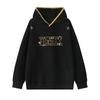 American Style Embroidered Letter Hoodie Men Women - Loose Fit Heavyweight Long Sleeve Sweatshirt