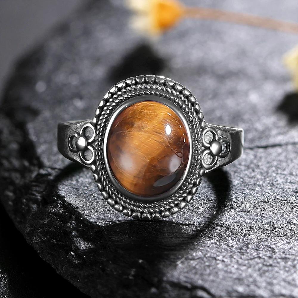 Natural 8*10MM Lapis Lazuli Finger Ring  Rings for Women Gift S Silver Flower Shaped Ring