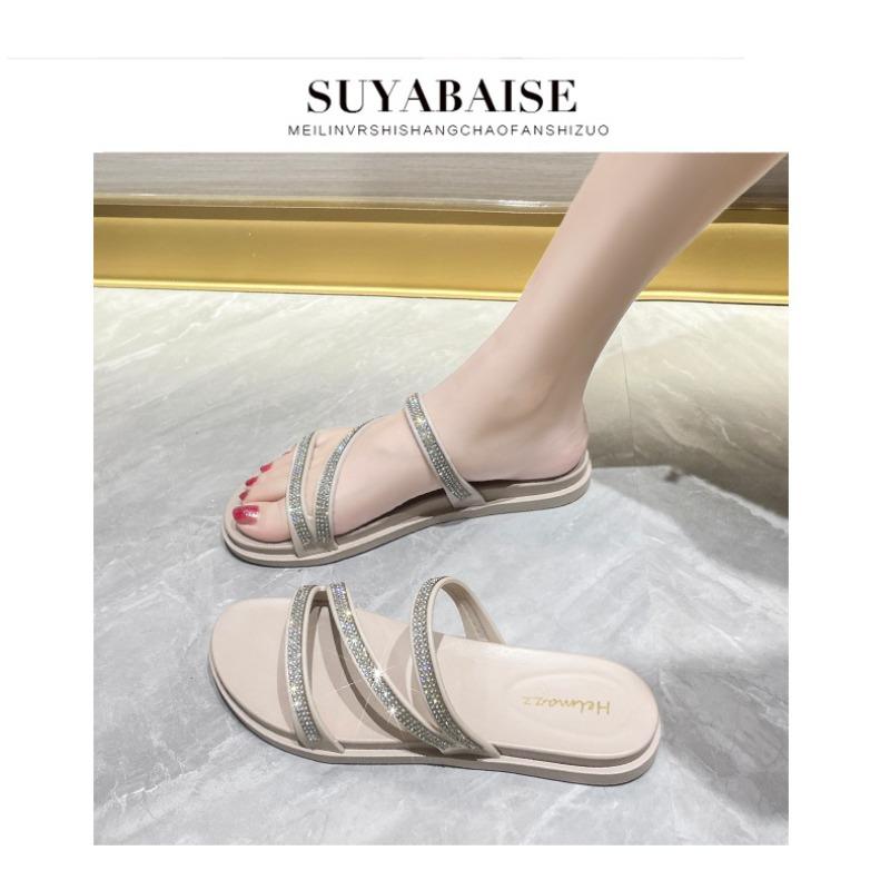 Women's Sandals for Summer Wear, Slippers Flatbottomed Fashion Flipflops, Beach Shoes Cool Slippers Women's Stall Shoes
