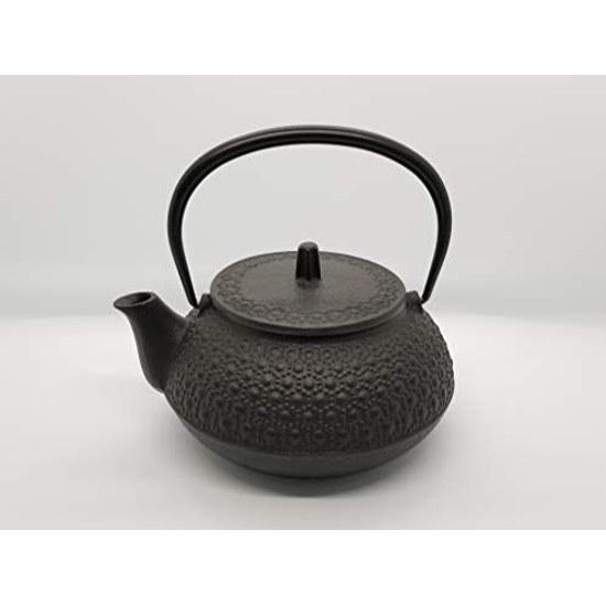Iwachu Cast Iron Teapot Compatible Kyusu Type 5 Kikkō Black Burned 0.65L No Enamel Direct Fire Nambu Ironware 12804