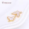 Wholesale Connector Charms DIY Accessories 18K Real Gold Plated Shell Geometry Design Connector Pendants For Necklace Making