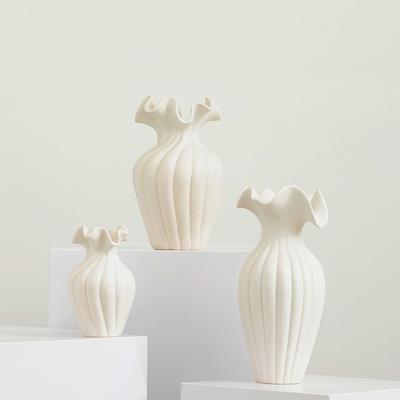 Bouquet Mouth Petal Mouth Flower Insert Creative Ceramic Vase High-End Ornament Home Desktop Simple Decoration
