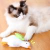 Plush Cat Chewing Toy With Sound And Moving Bird For Interactive Play
