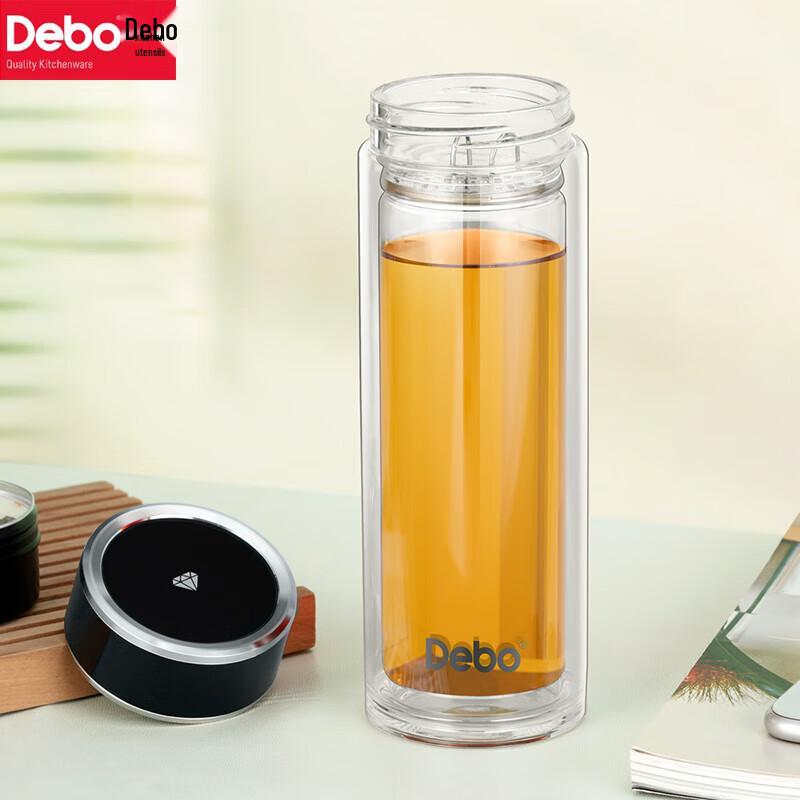 Debo Double-Wall Glass Tea Infuser Bottle