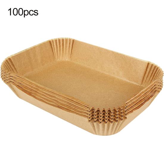 100 vnt. gruzdintuvų įdėklai, skirti Ninja pergamentiniam popieriui, vienkartiniai stačiakampiai karščiui atsparūs nelipniai kepimo popieriai virtuvės reikmenys