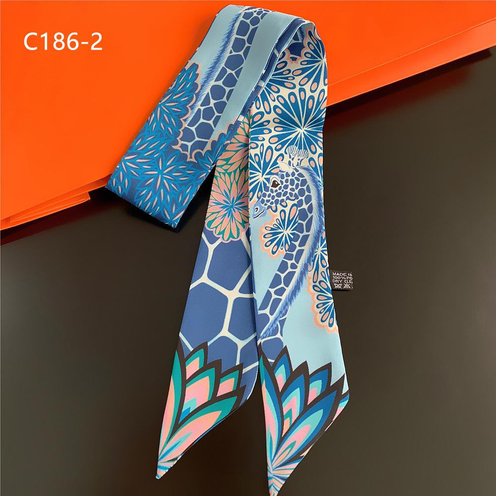 Französisches Seidentuch Klein Lang Dekoratives Band Retro Stirnband Damen Köper Giraffe Taschengurt Band Wicklung 5*90cm