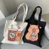 Capybara Tote Bag for Women Hip Hop Style Canvas Shopper Shoulder Bag Eco Harajuku Casual Female Bag