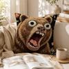 2D Scream Tiere Retro Kissenbezug Natürlicher Leinen Bio-Stoff Beidseitiger Druck Sofa Heimdekor Geschenk Kissenhülle