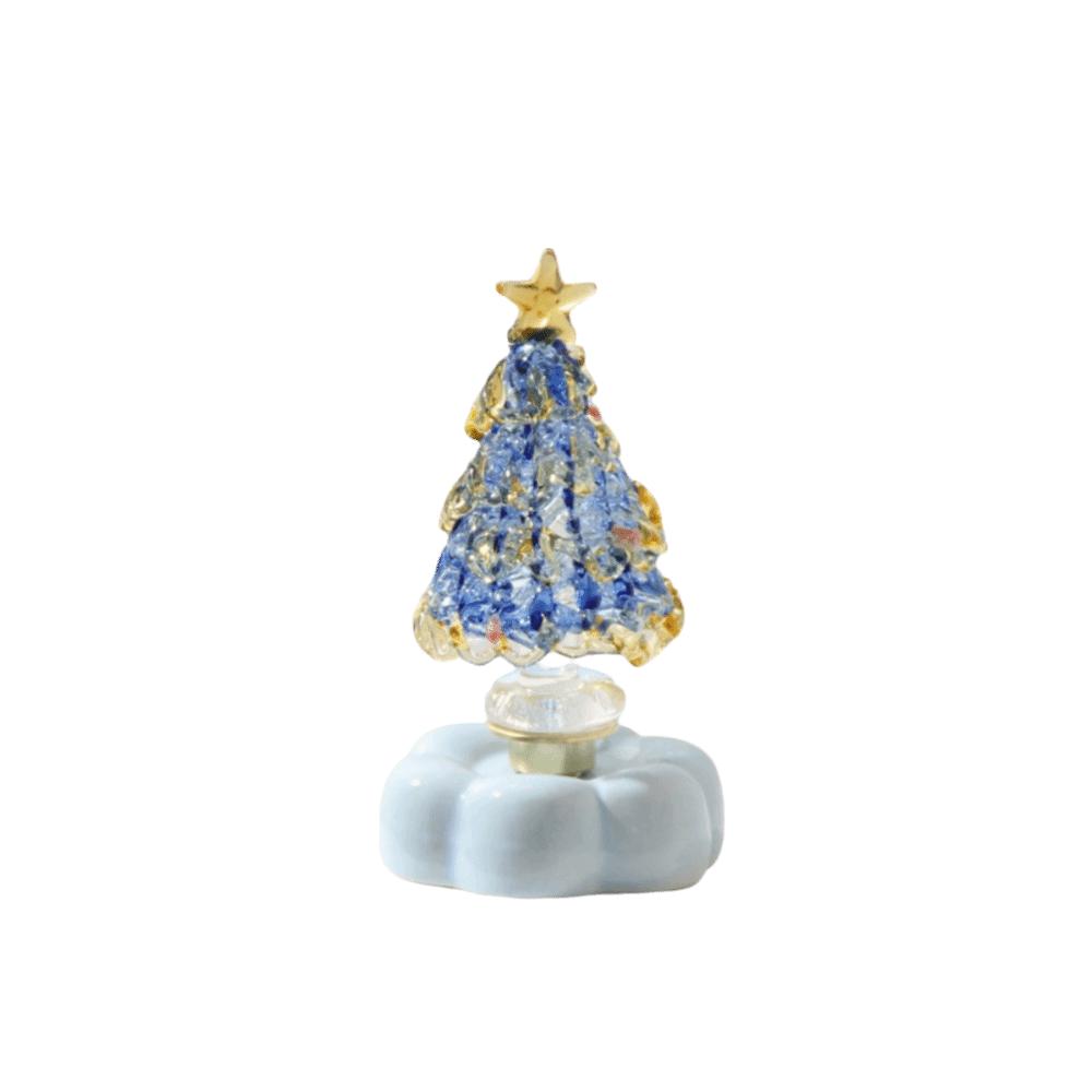 Miniature Christmas Tree Ornament Handcrafted Glass Sculpture  Living Room Decoration