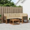 Outdoor Sofa Set with Cushions 5 pcs Natural and Beige