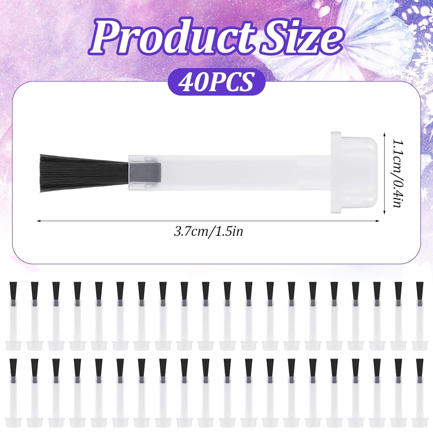 40 шт. Сменные кисти для лака для ногтей Одноразовые кисти для лака для ногтей Мягкая щетина Кисти для замены жидкости для дип-пудры