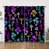 Curtains Mushroom Sunshade Digital Printing Curtains Blackout No Punching Bedroom Living Room Universal