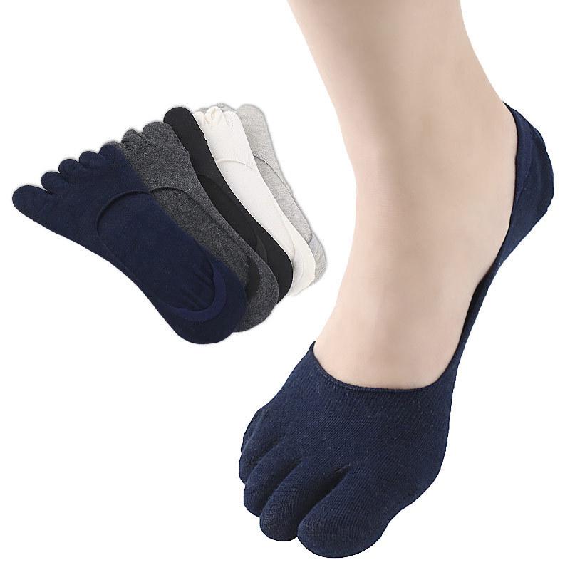 New Five-finger Socks Women's Silicone Summer Toe Socks Summer Thin Shallow Mouth Invisible Boat Socks Men