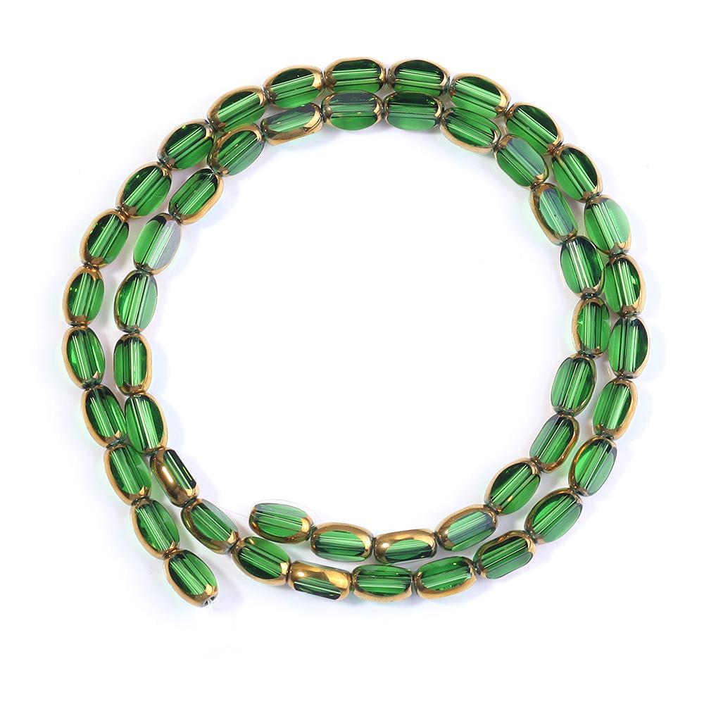1 Strand 4x7mm Faceted Oval Crystal Beads Colorful Loose Spacer Glass Rice Beads For DIY Handmade Bracelet Necklace Accessories