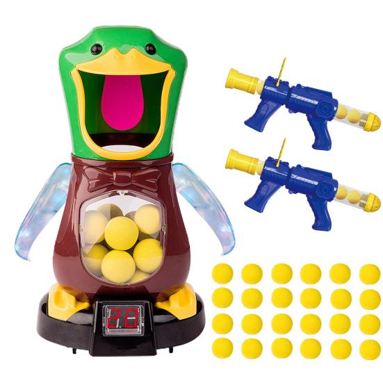 1 set Mjuk bollstartare leksak med anka Mållåda LCD resultattavla Ljud Ljus Roligt Luftkraft Startanordning Barn Förälder-barn Interaktiv