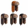 Suede Lei Feng Hat, Northeast Wind and Snow Ear Protection Hat, Winter Thickened Warm Lei Feng Hat Fashion Cashmere Hat