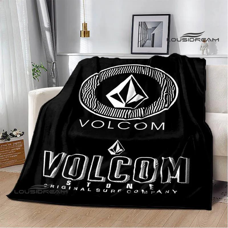Coperte con logo V-VOLCOM stampato Flangia Coperta calda morbida e confortevole casa viaggio letto coperta coperte da picnic regalo di compleanno