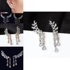 Luxurious Women Crystal Zircon Leaves Tassel Drop Dangle Earrings With A Classic Design