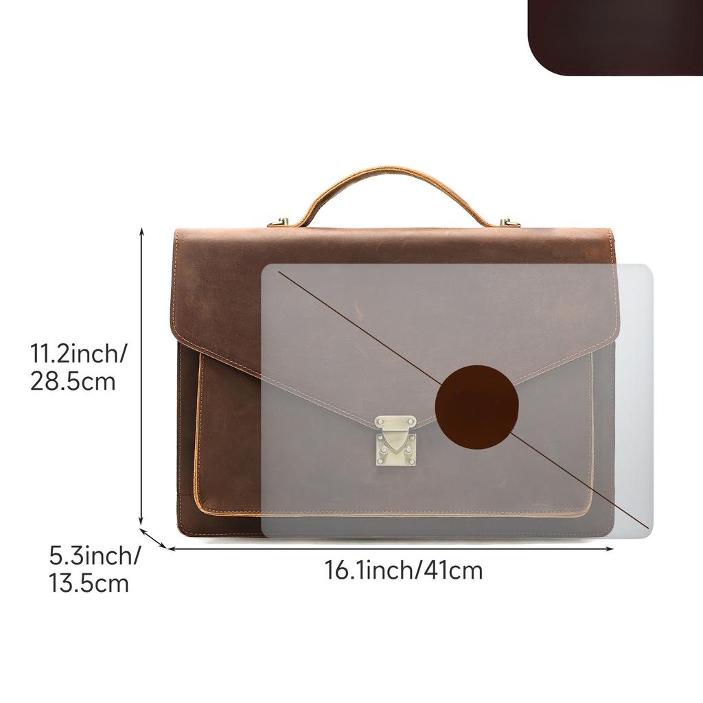High-end Genuine Leather Men's Briefcase, Business Trip Handbag, Computer Bag, Single-shoulder Crossbody Bag