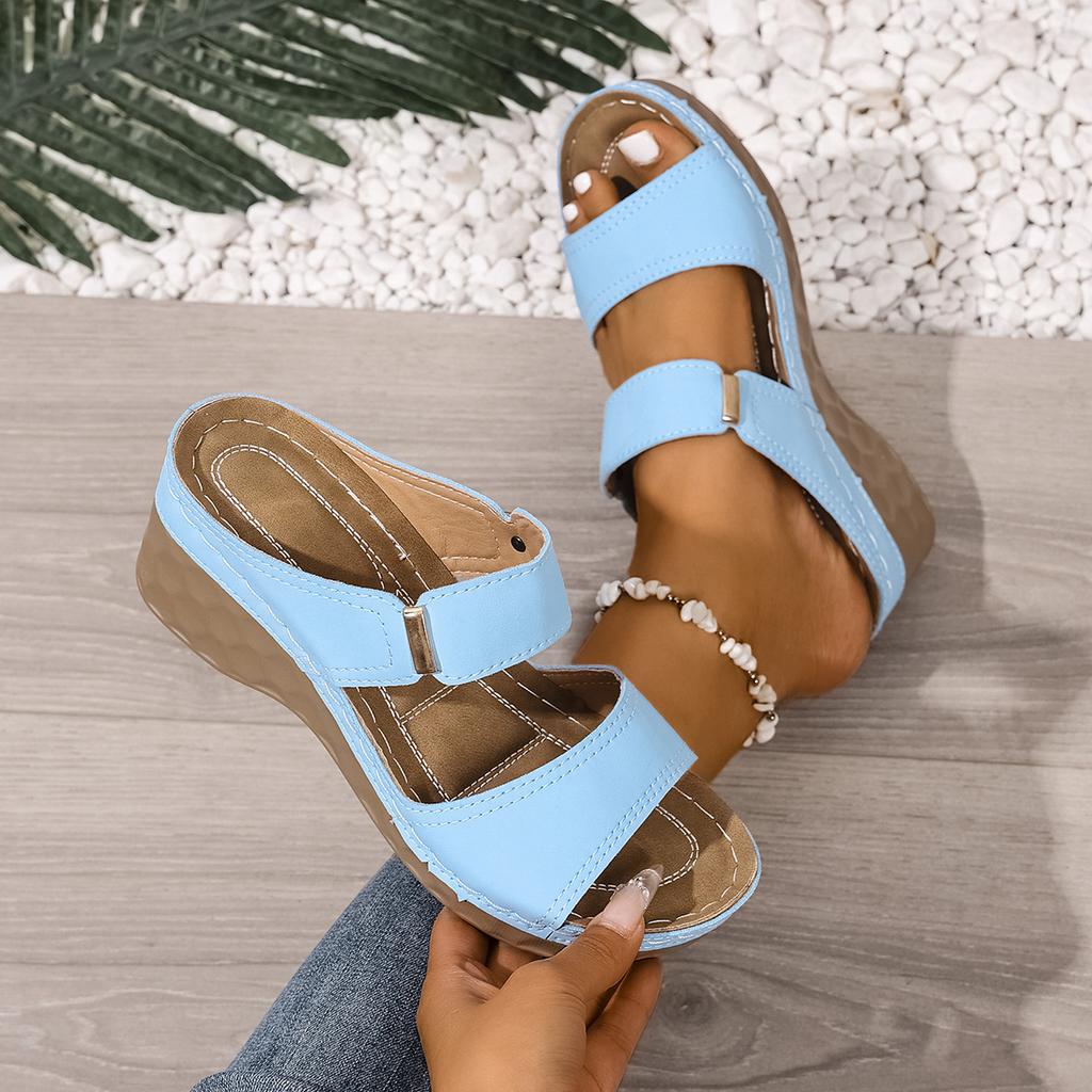 Fashion Summer Woman Slippers Fashion Wedge Women Shoes Open Toe Slip On Sandals Casual Lightweight Slippers Female Slides Women