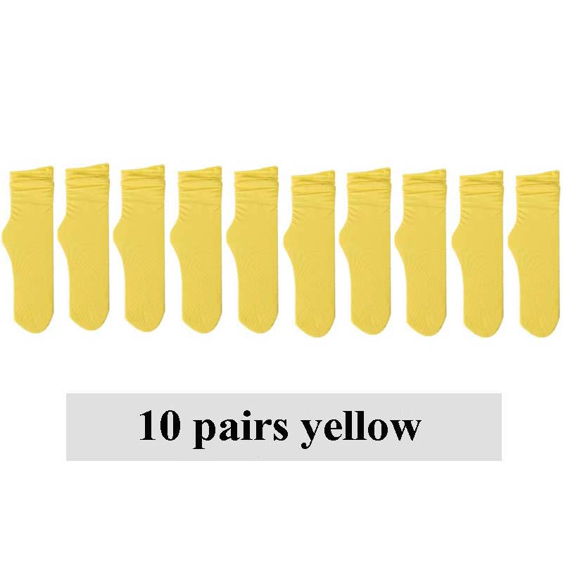 10 Pairs Women's Comfortable Middle Tube Socks Candy Color Sweet Breathable Socks