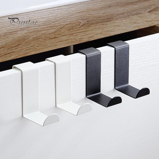 4Pcs Door Back Hooks Rustproof Anti-deform Strong Load-Bearing Coat Towel Organizer Cabinet Hanger Hooks