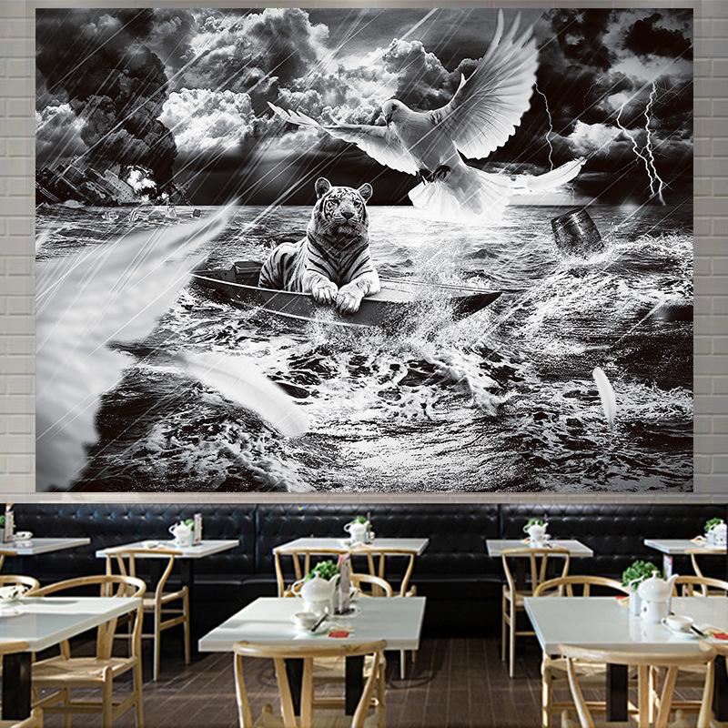 Nordic American Forest Tiger Large Tapestry Wall Hanging  Geometry Hippie Tapestry Home Room Decor Aesthetic Decoration