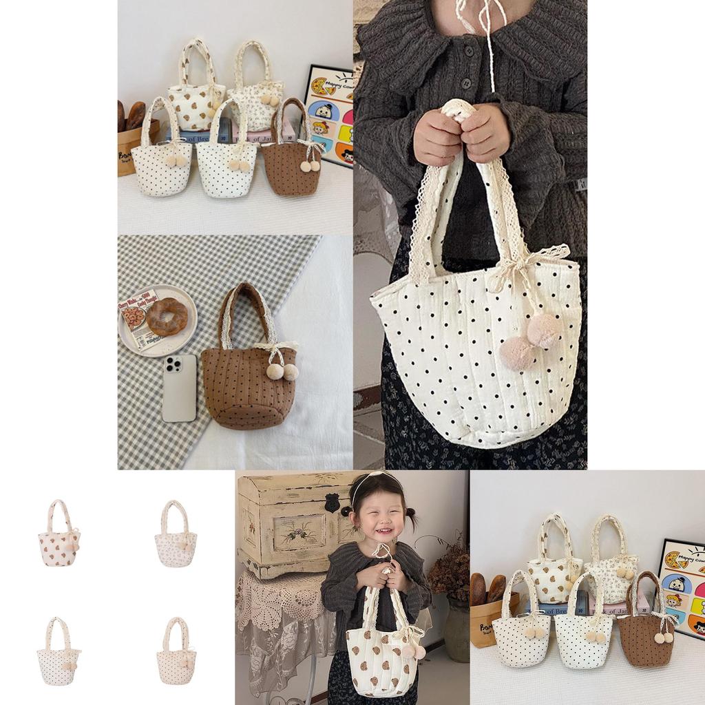 Bear Kids Baby Shoulder Bag Cute Cotton Cartoon Water Bucket Bag Outdoor Handbag