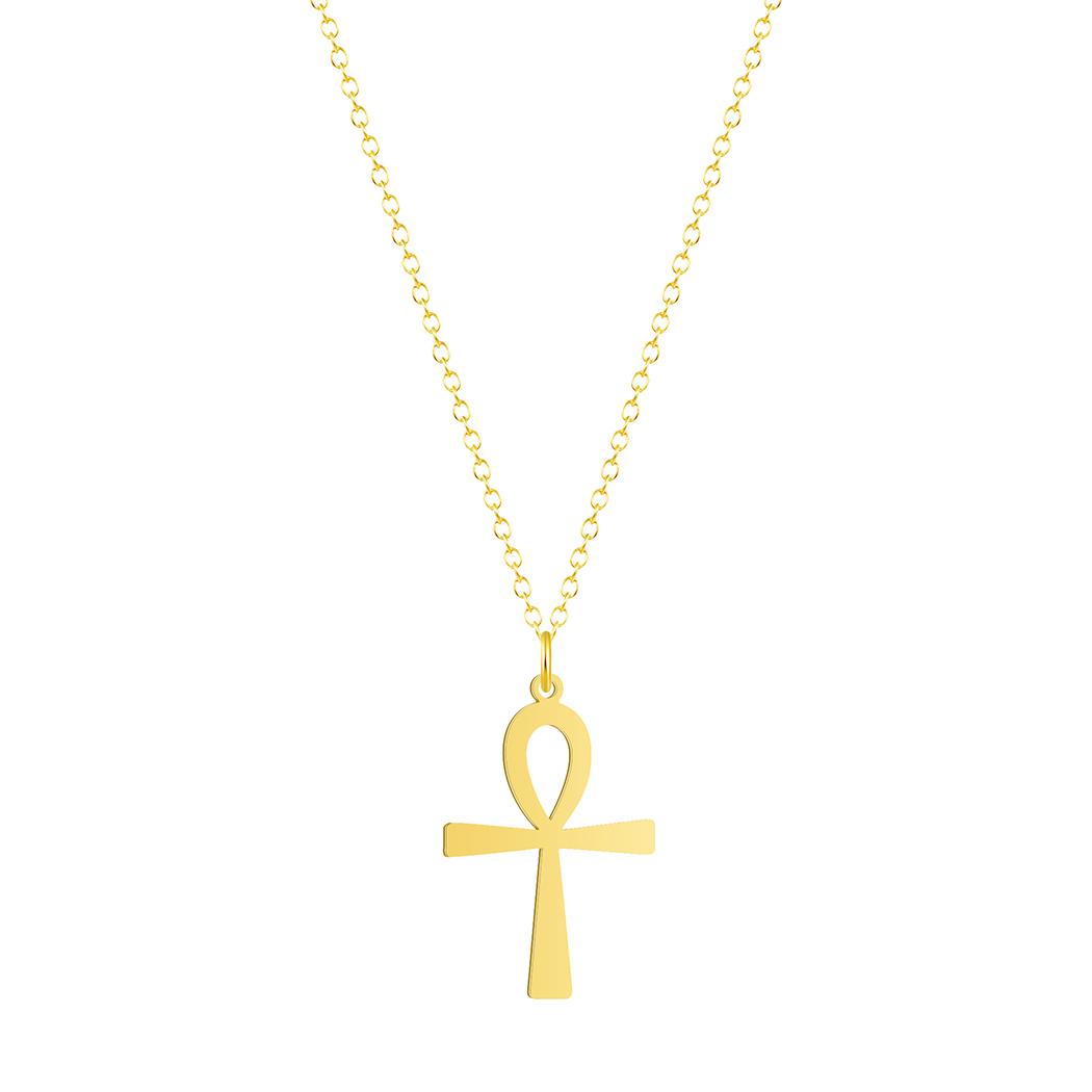 

Kinitial Religion Egyptian Ankh Cross Necklaces Pendants for Women Stainless Steel Symbol of Life Necklaces Jewelry Gifts Bijoux
