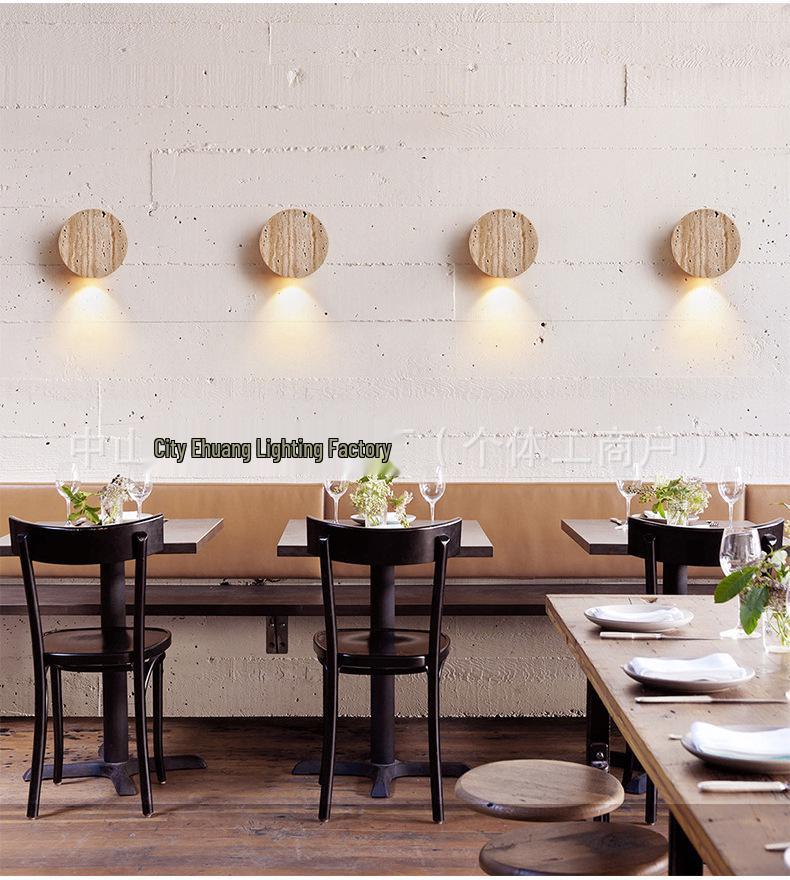 Wabi-Sabi Gelbe Travertin Nachttischlampe: Retro-Stil für Schlafzimmer & Wohnzimmer