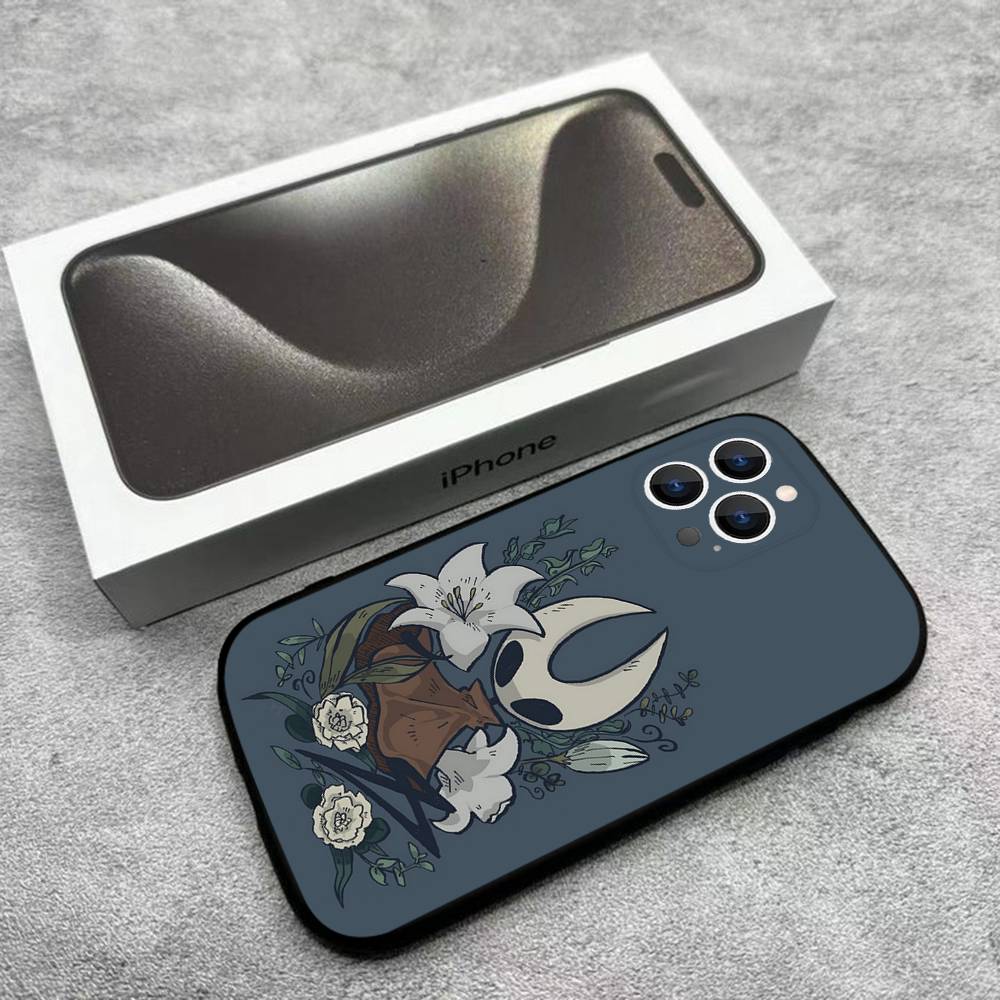H-Hollow K-Knight Silksong Telefoonhoesje Voor iPhone 17,16,15,14,13,12,Pro,Max,Plus,E,SE4,Air,Mini Zwarte Zachte Verpakking
