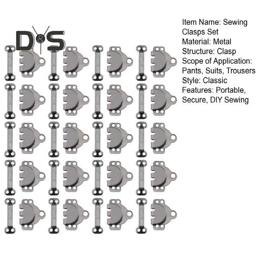 20 Paar Nähhaken und Ösen Verschluss-Set Nähverschluss-Set Nähreparaturhaken Ersatz für Hosen, Röcke, Kleider, BHs, Nähen, Basteln