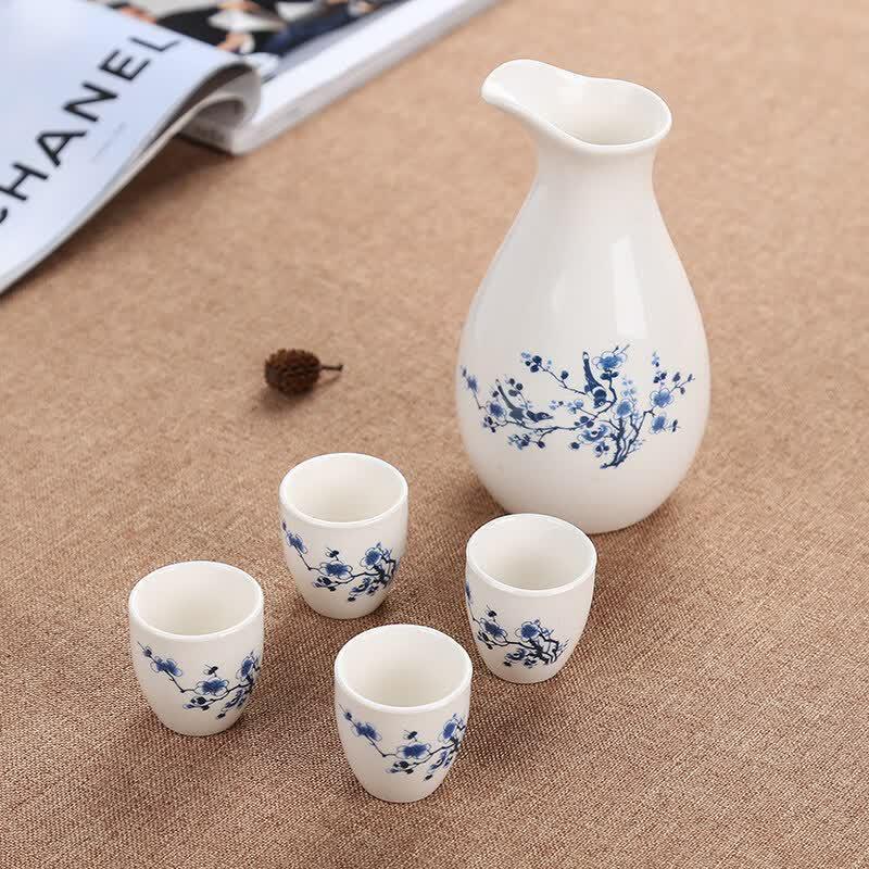 Qiewei Ceramic 9-Piece Sake & Liquor Set